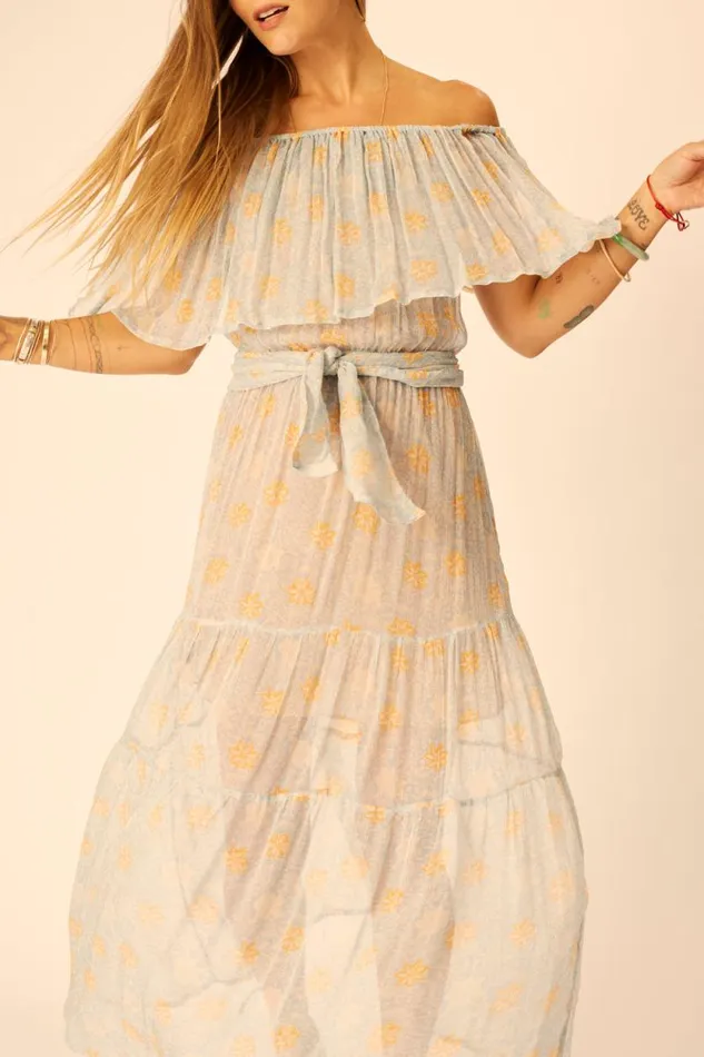 Dresses Shop Natalie Martin NAOMI DRESS WITH SASH Snowflake Tangerine