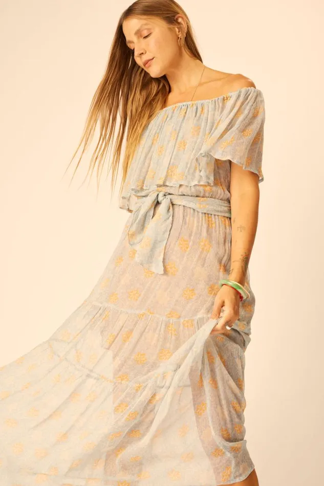 Dresses Shop Natalie Martin NAOMI DRESS WITH SASH Snowflake Tangerine
