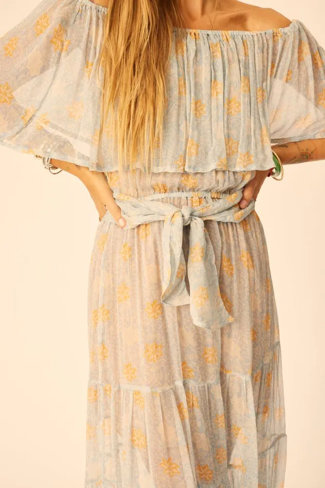 Dresses Shop Natalie Martin NAOMI DRESS WITH SASH Snowflake Tangerine