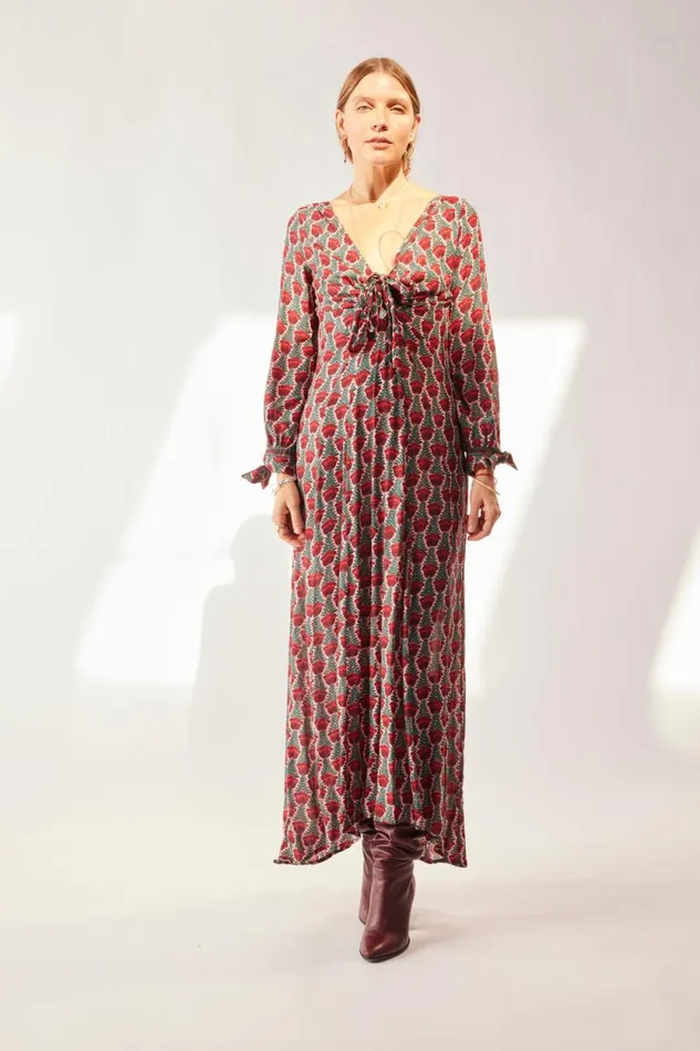 Dresses Shop Natalie Martin REESE DRESS Tulip Print Venetian Red