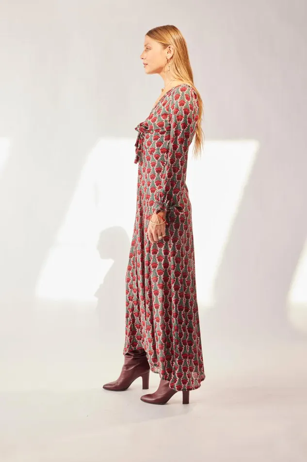 Dresses Shop Natalie Martin REESE DRESS Tulip Print Venetian Red