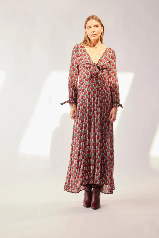 Dresses Shop Natalie Martin REESE DRESS Tulip Print Venetian Red