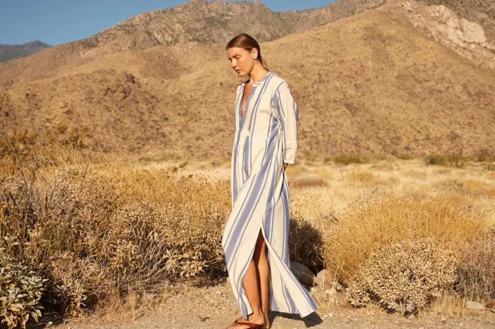 Dresses Shop Natalie Martin SAMMIE MAXI French Stripe Blue