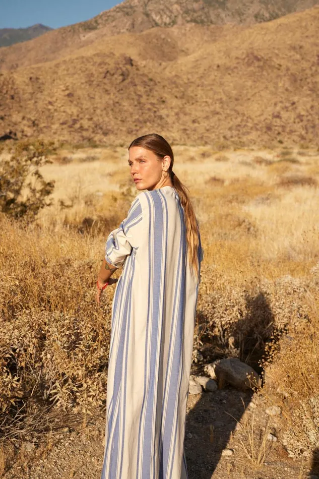 Dresses Shop Natalie Martin SAMMIE MAXI French Stripe Blue