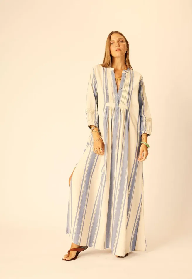 Dresses Shop Natalie Martin SAMMIE MAXI French Stripe Blue