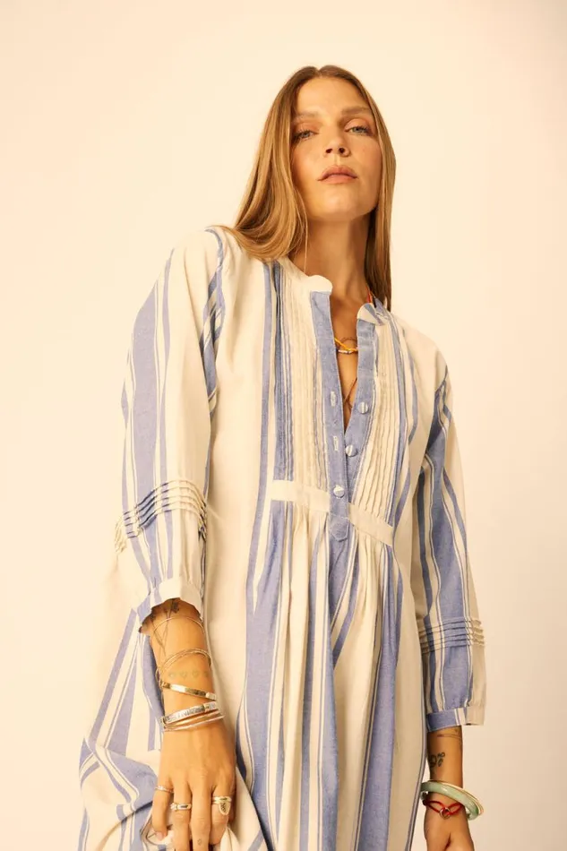 Dresses Shop Natalie Martin SAMMIE MAXI French Stripe Blue
