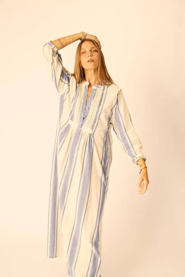 Dresses Shop Natalie Martin SAMMIE MAXI French Stripe Blue