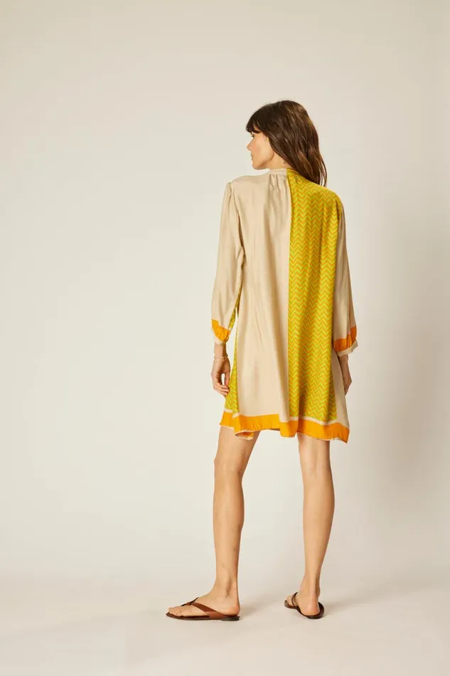 Dresses Shop Natalie Martin SAMMIE SHORT DRESS Block Zigzag Tangerine