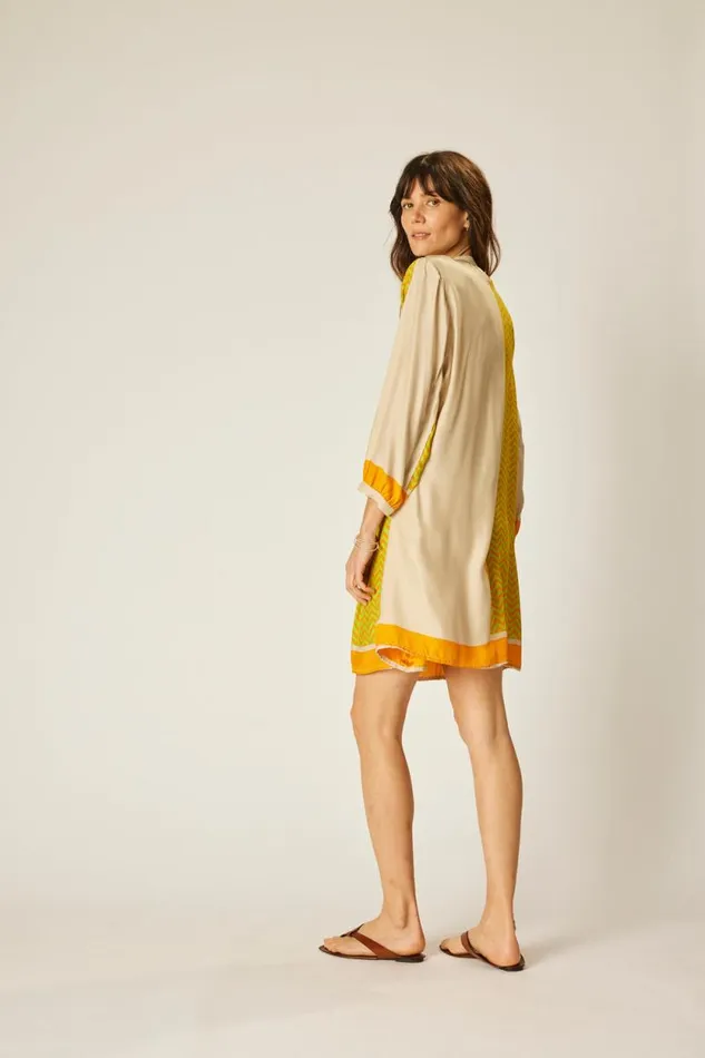 Dresses Shop Natalie Martin SAMMIE SHORT DRESS Block Zigzag Tangerine