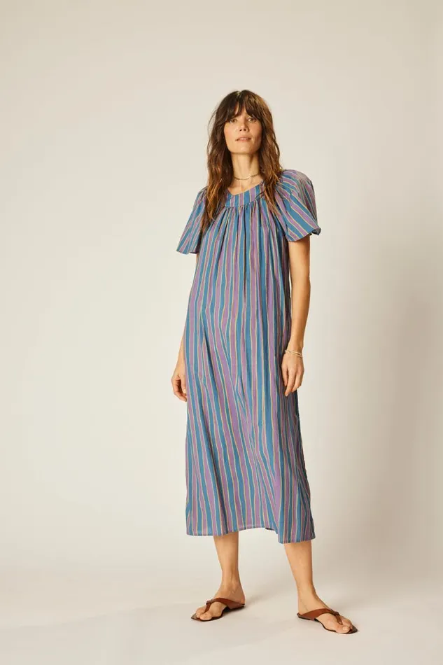 Dresses Shop Natalie Martin SIENNA DRESS Batik Stripe Lavender