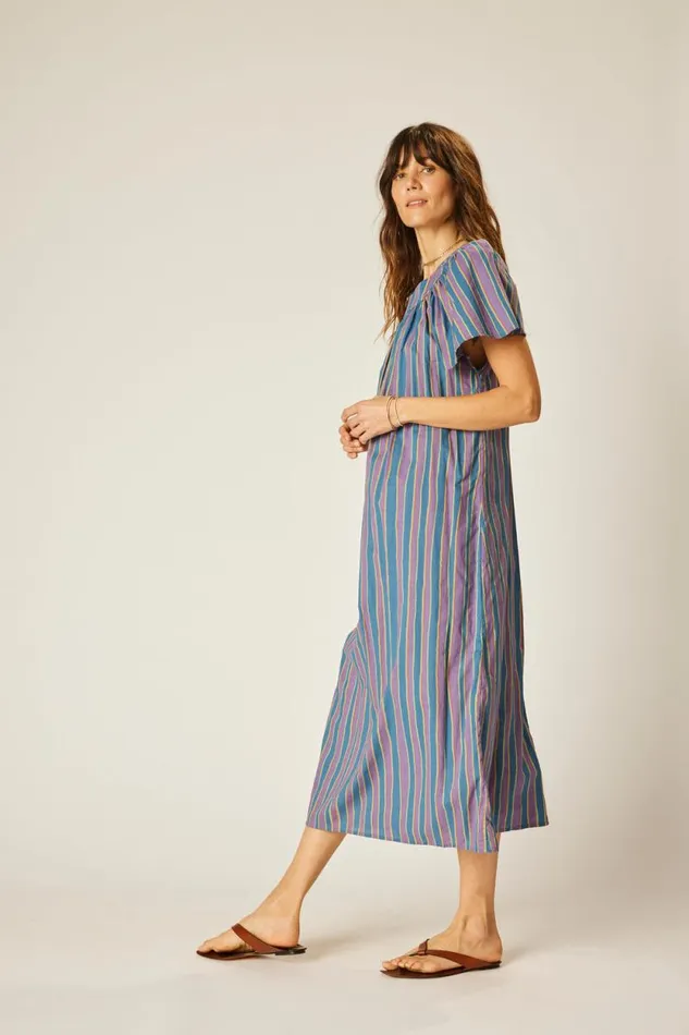 Dresses Shop Natalie Martin SIENNA DRESS Batik Stripe Lavender