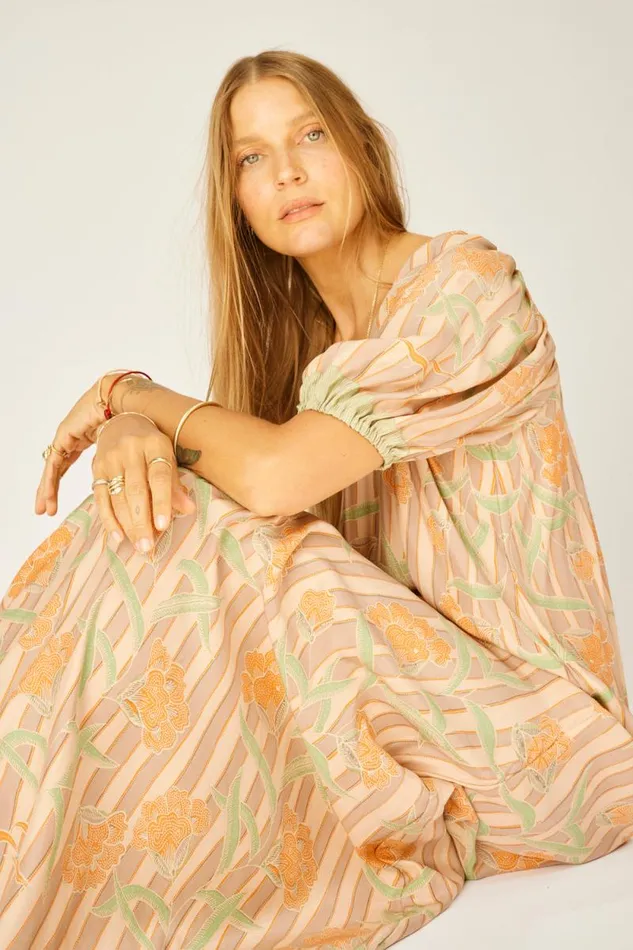 Dresses Shop Natalie Martin VIVI DRESS Chamomile Apricot