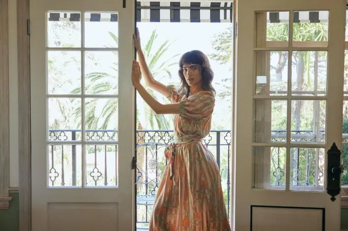 Dresses Shop Natalie Martin VIVI DRESS Chamomile Apricot