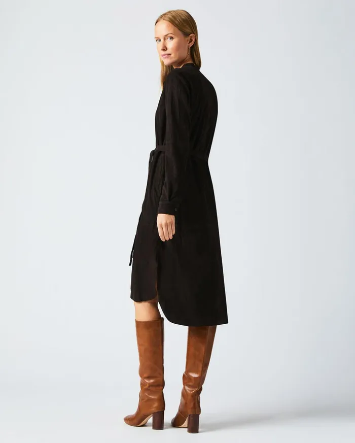 Dresses Women Billy Reid Suede Shirttail Dress Coffee Bean