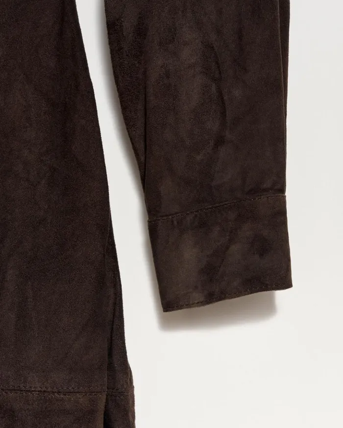 Dresses Women Billy Reid Suede Shirttail Dress Coffee Bean