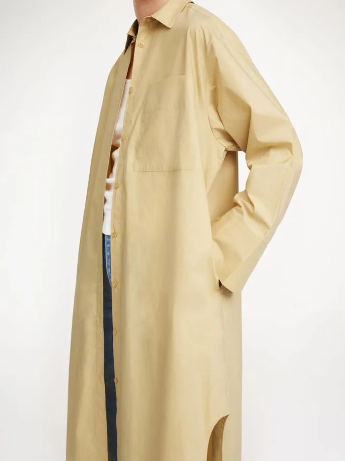 Dresses Women By Malene Birger Perros Organic Cotton Dress Dark Sand Dresses Women By Malene Birger Perros Organic Cotton Dress Dark Sand
