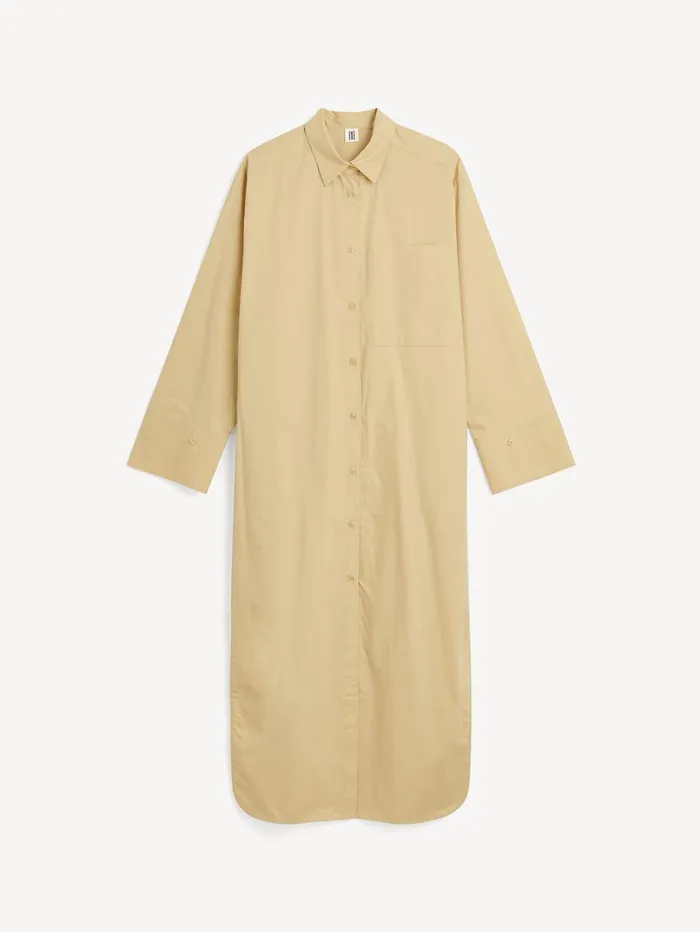 Dresses Women By Malene Birger Perros Organic Cotton Dress Dark Sand Dresses Women By Malene Birger Perros Organic Cotton Dress Dark Sand