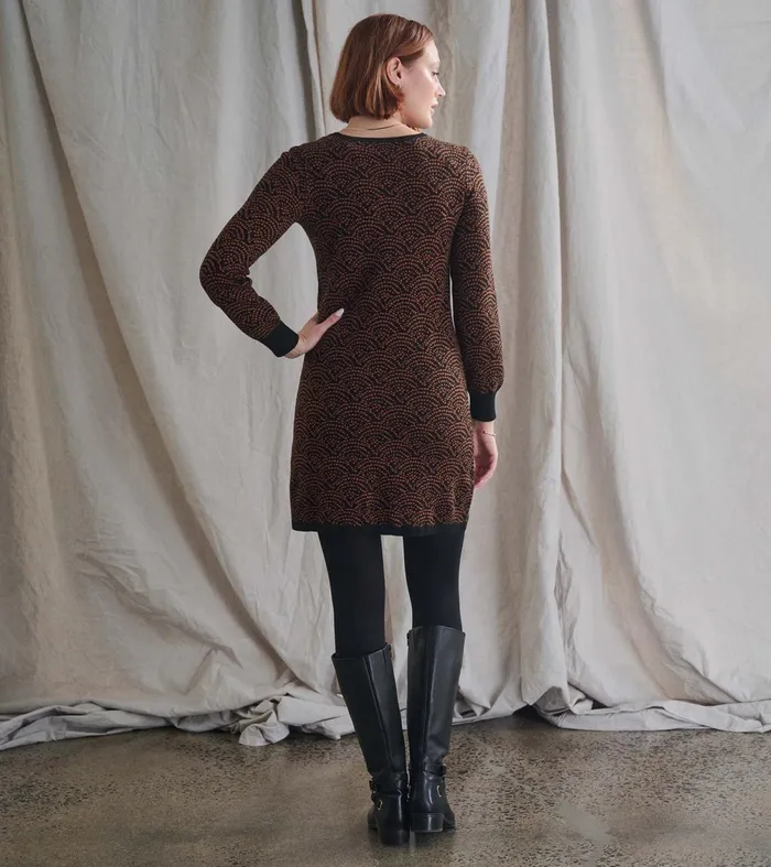 Dresses Women Hatley Abigail Sweater Dress 8211 Art Deco Dots