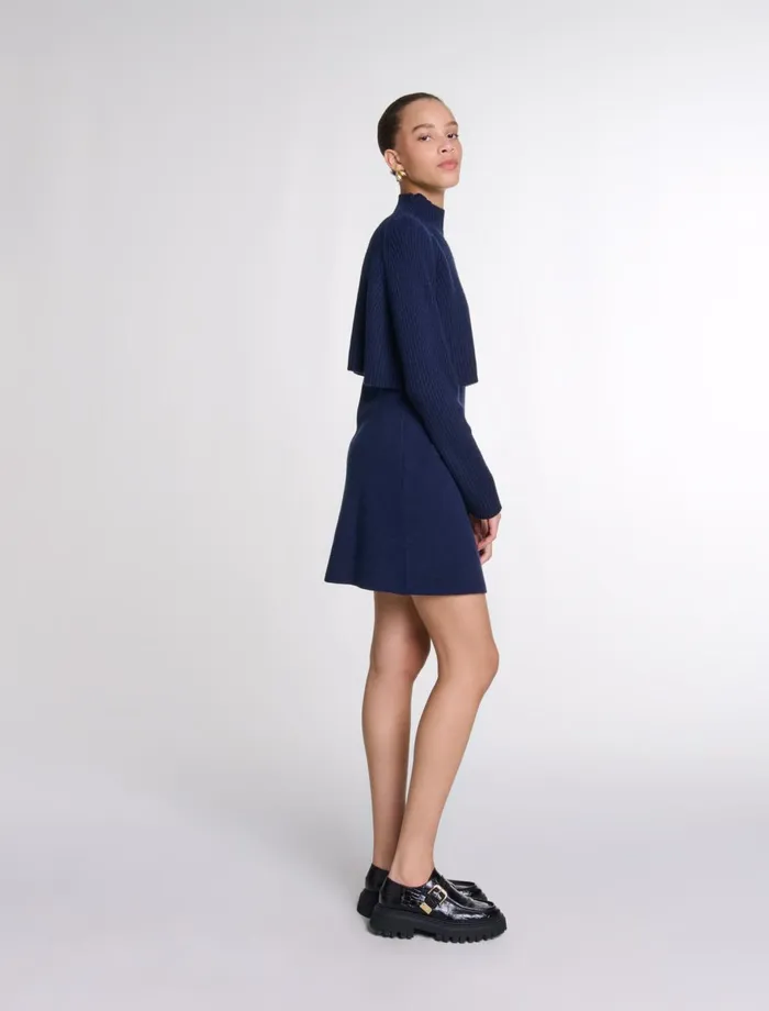 Dresses Women Maje Knit 2In1 Short Dress Navy
