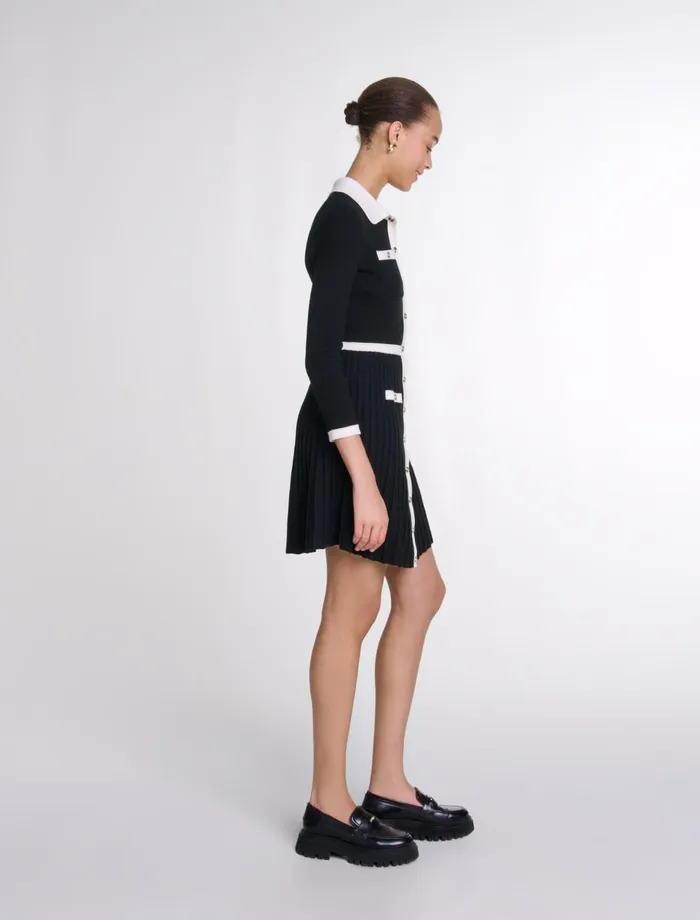 Dresses Women Maje Short Knit Dress Blackwhite