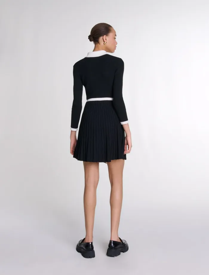 Dresses Women Maje Short Knit Dress Blackwhite