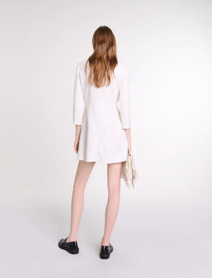 Dresses Women Maje Short Tweed Dress Ecru