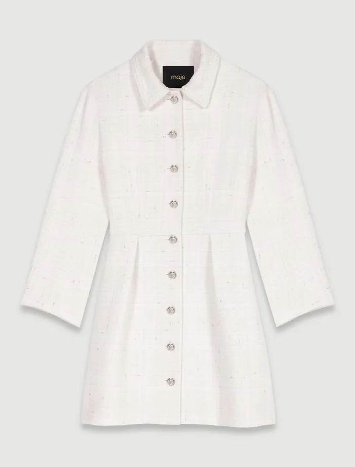 Dresses Women Maje Short Tweed Dress Ecru