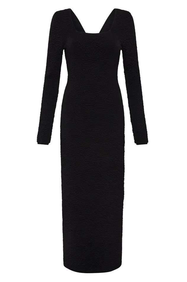 Echo Bubble Body Dress Black Women Aje Body 038 Crepe Knit