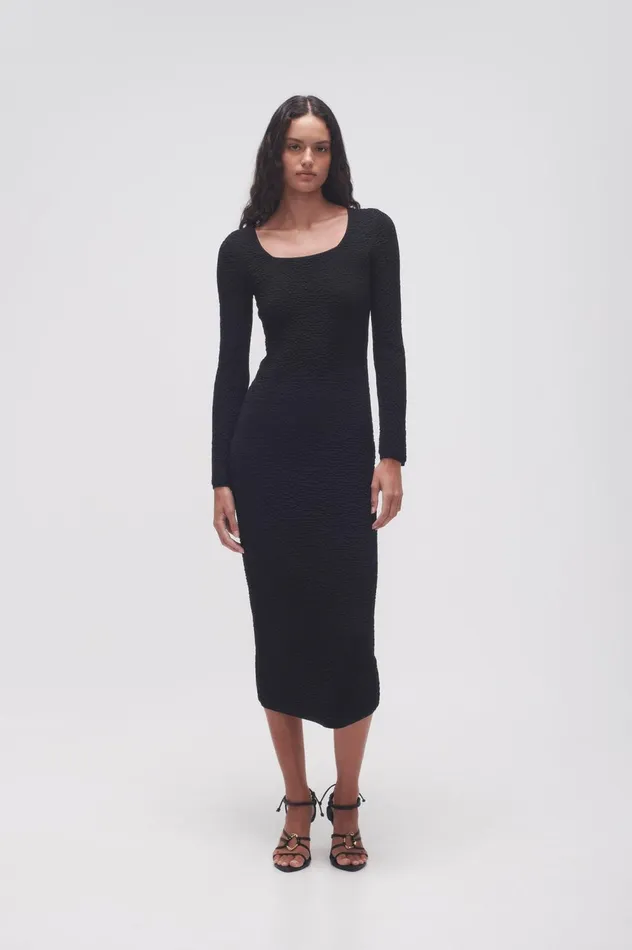 Echo Bubble Body Dress Black Women Aje Body 038 Crepe Knit