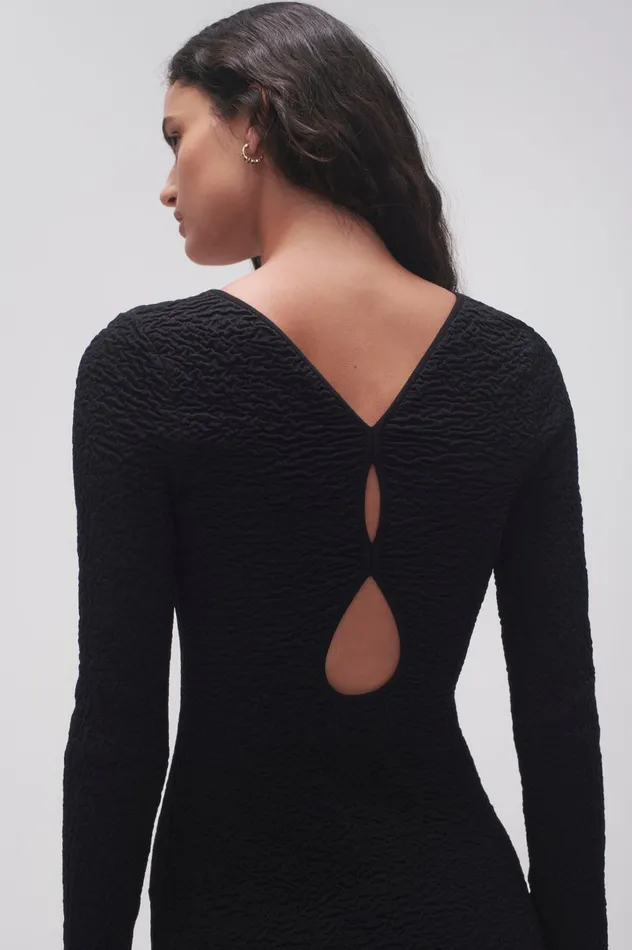 Echo Bubble Body Dress Black Women Aje Body 038 Crepe Knit