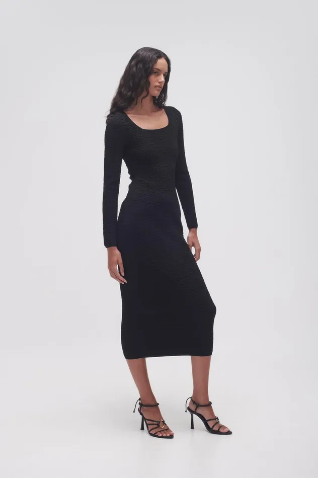 Echo Bubble Body Dress Black Women Aje Body 038 Crepe Knit