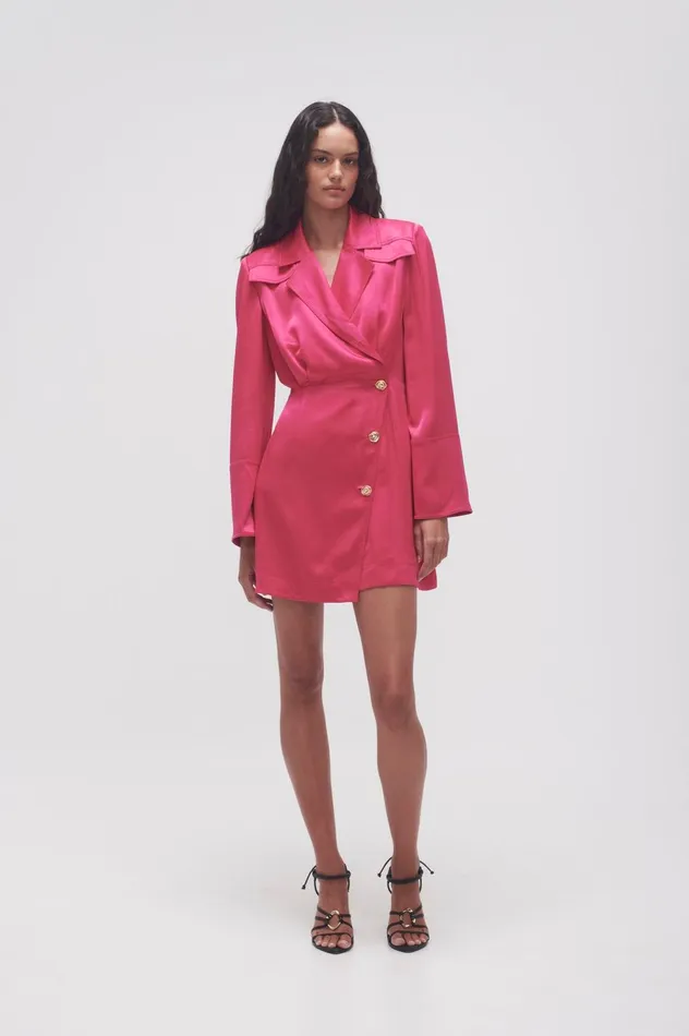 Echo Mini Shirt Dress Hot Pink Women Aje Mini Dresses