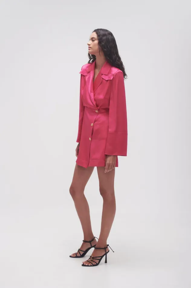 Echo Mini Shirt Dress Hot Pink Women Aje Mini Dresses