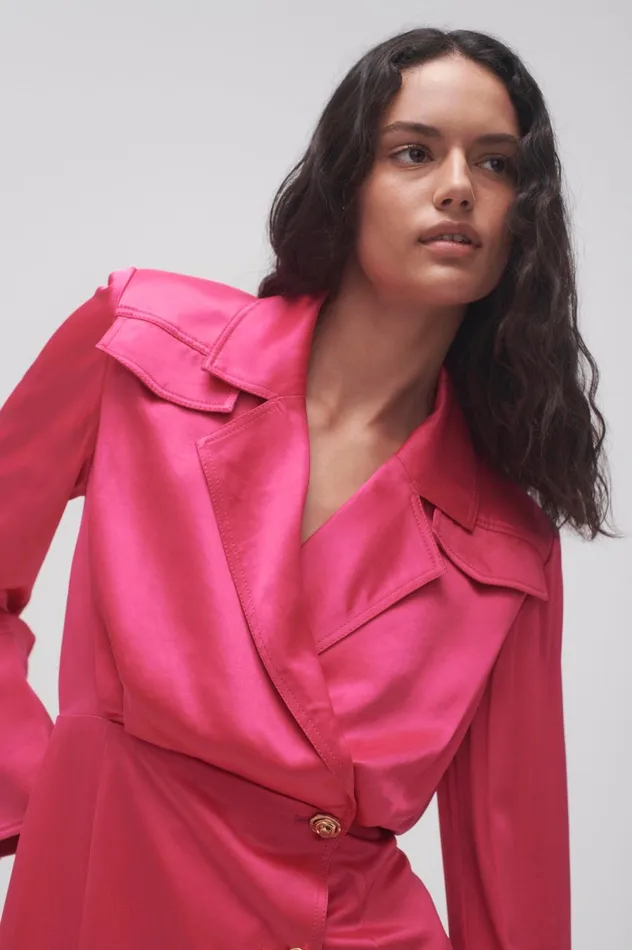 Echo Mini Shirt Dress Hot Pink Women Aje Mini Dresses