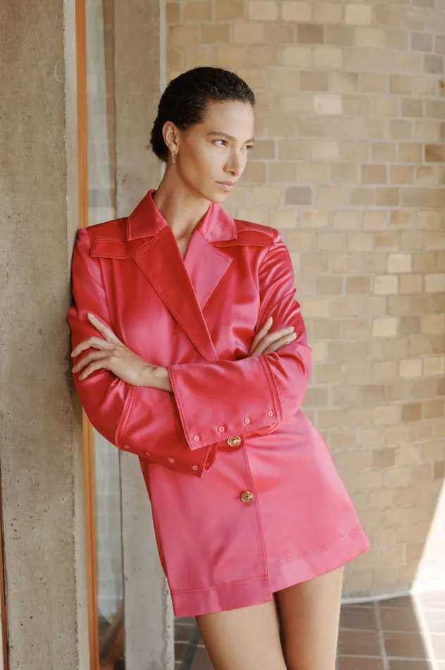 Echo Mini Shirt Dress Hot Pink Women Aje Mini Dresses