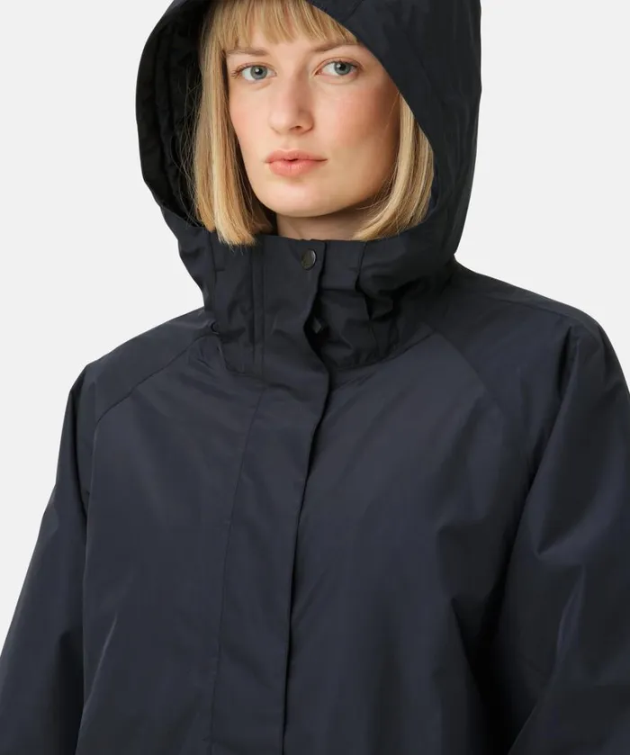 Eco Finished Long Raincoat 8211 Dark Indigo Rainwear Ilse Jacobsen Raincoats