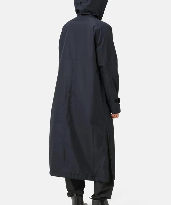 Eco Finished Long Raincoat 8211 Dark Indigo Rainwear Ilse Jacobsen Raincoats