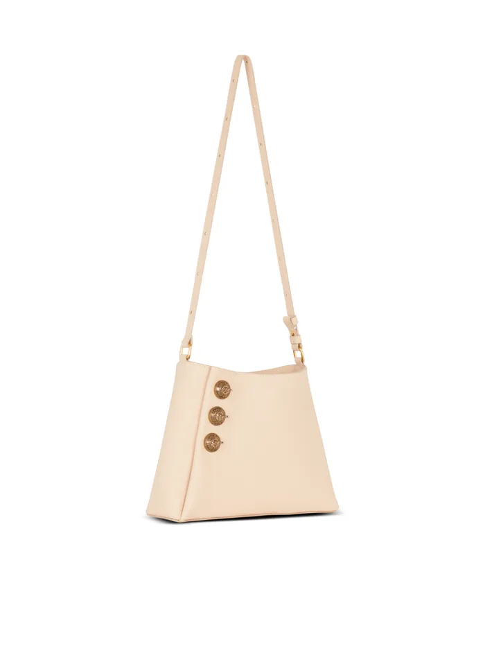 Emblegraveme Handbag In Grained Leather Beige Women Balmain Handbags