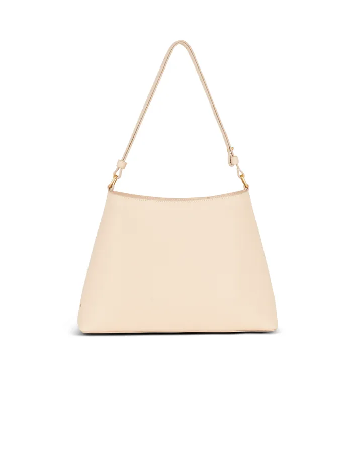 Emblegraveme Handbag In Grained Leather Beige Women Balmain Handbags
