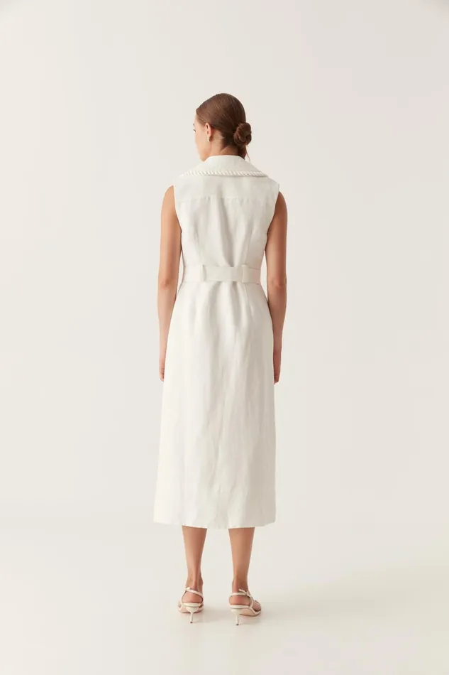 Encompass Utility Midi Dress Ivory Women Aje White Dresses