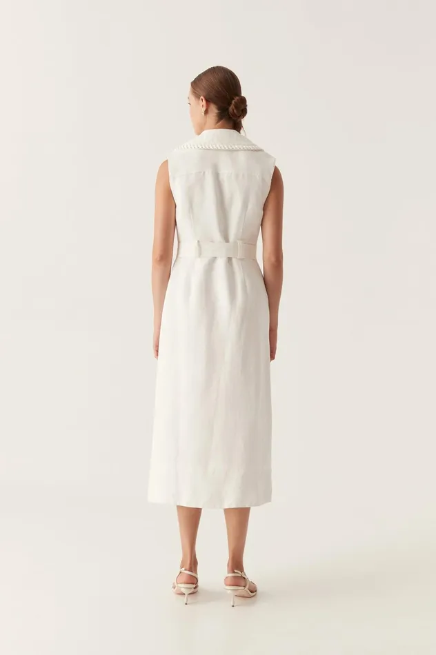 Encompass Utility Midi Dress Ivory Women Aje White Dresses
