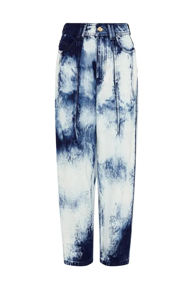 Enigma Denim Straight Jeans Tie Dye Indigo Women Aje Pants