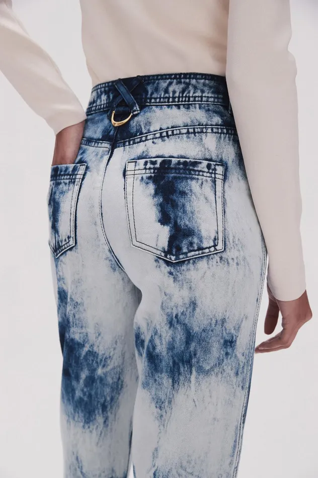 Enigma Denim Straight Jeans Tie Dye Indigo Women Aje Pants
