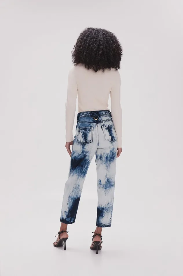 Enigma Denim Straight Jeans Tie Dye Indigo Women Aje Pants