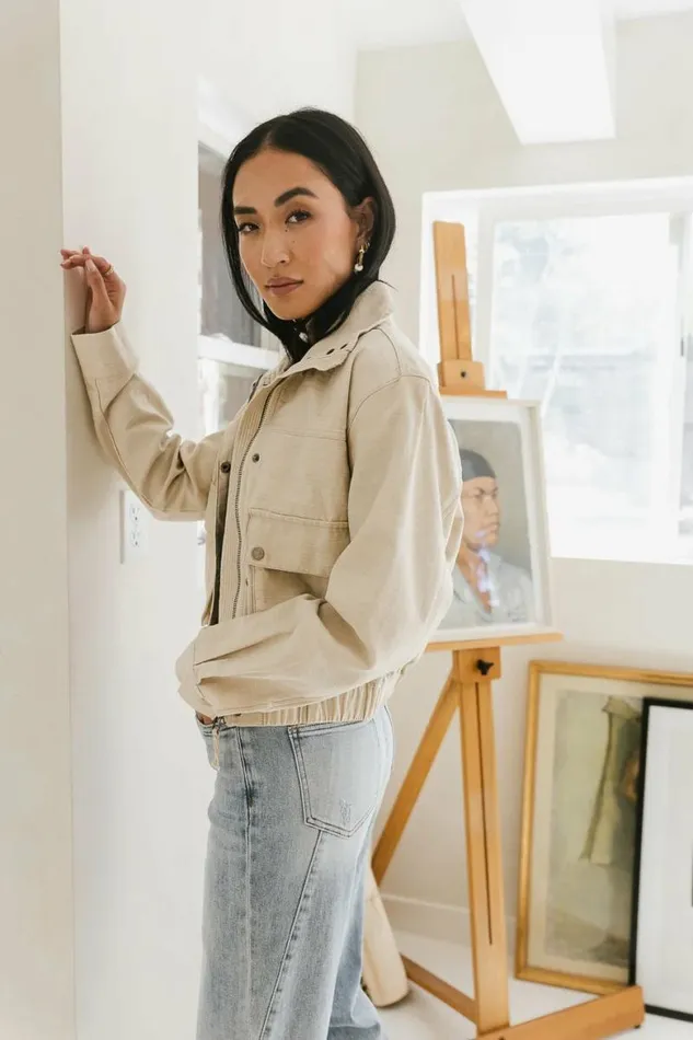 Esme Lightweight Jacket In Natural Natural Women Bohme Outerwear