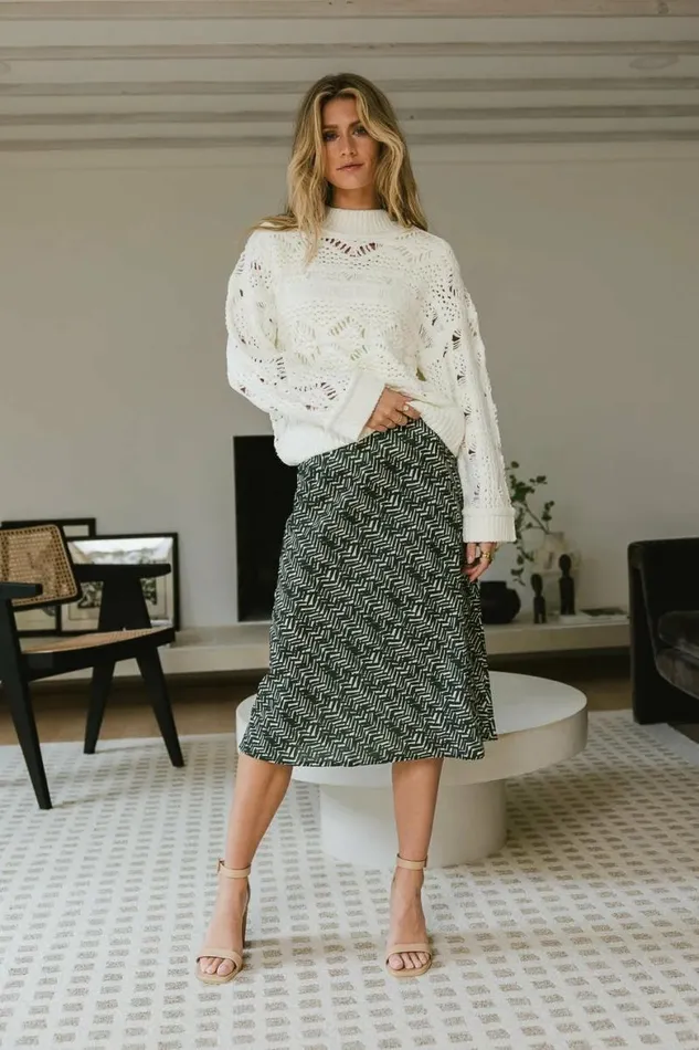 Everly Printed Skirt In Green Green Women Bohme Skirts