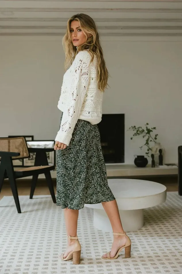 Everly Printed Skirt In Green Green Women Bohme Skirts