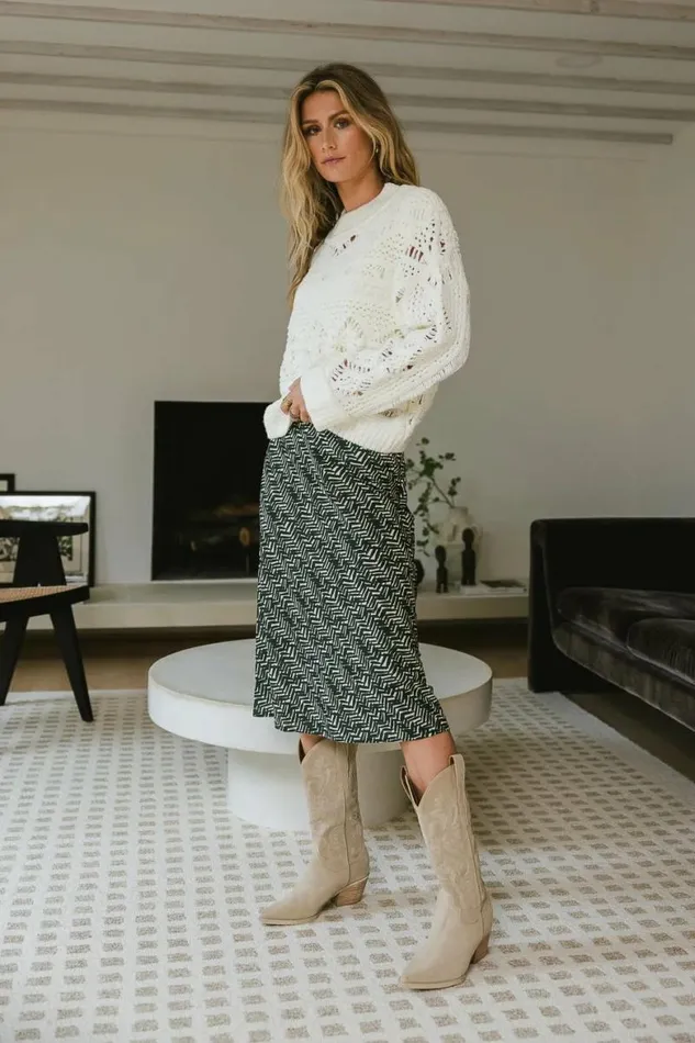 Everly Printed Skirt In Green Green Women Bohme Skirts