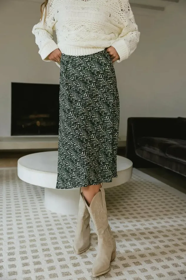 Everly Printed Skirt In Green Green Women Bohme Skirts
