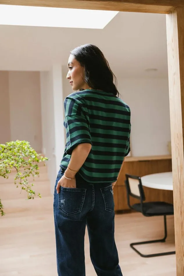 Felix Striped Top In Green Green Women Bohme Tees and Tanks